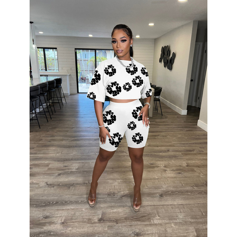 Digital Printed Women Summer Two Piece Short Set S-XXL