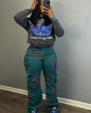 High Waist Cargo Loose Style Jean Pants S-3XL