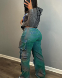 High Waist Cargo Loose Style Jean Pants S-3XL