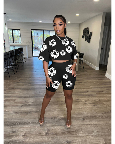 Digital Printed Women Summer Two Piece Short Set S-XXL