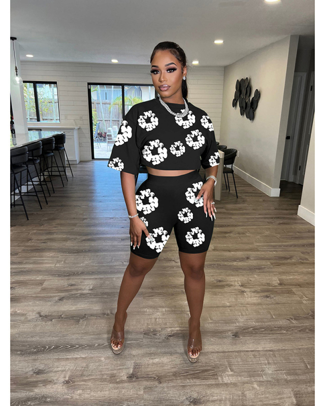 Digital Printed Women Summer Two Piece Short Set S-XXL