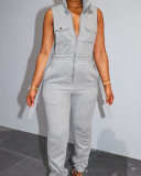 Sleeveless Women Cargo Jumpsuit S-XXL