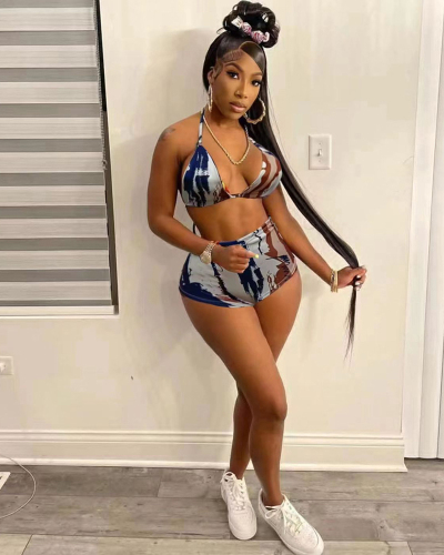 Printed Women Bra Short Two Piece Set XS-XL