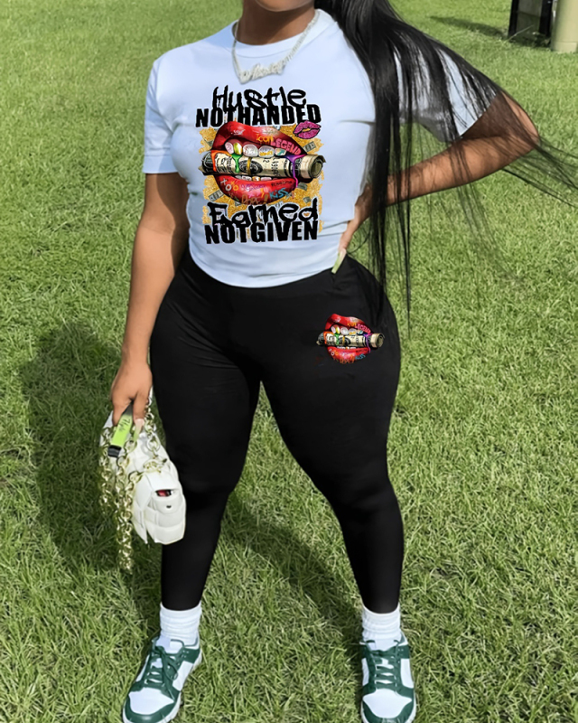 Plus Size Women Two Piece Pant Outfits L-5XL