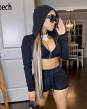Solid Color Women New Hot Fashion 2 Piece Short Set S-XXL