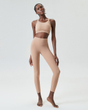 Women Adjustable X-Back Bra High Waist Pants Yoga Two-piece Pants Set S-XL