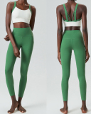Colorblock High Protection Active Wear Two Piece Pants Set S-XL