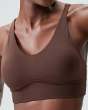 Mid-Protection V Neck Fitness Sports Bra S-XL