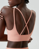 Mid-Protection V Neck Fitness Sports Bra S-XL