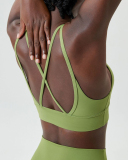 Mid-Protection V Neck Fitness Sports Bra S-XL