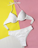 White Color High Waist Women Swimwear S-L