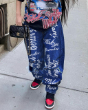 Trendy Women High Waist Hip Hop Hole Knee Street Style Jeans Pants Blue Black S-3XL