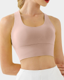 Women Cirss Cross Back Zipper Running Sport Yoga Bra S-3XL