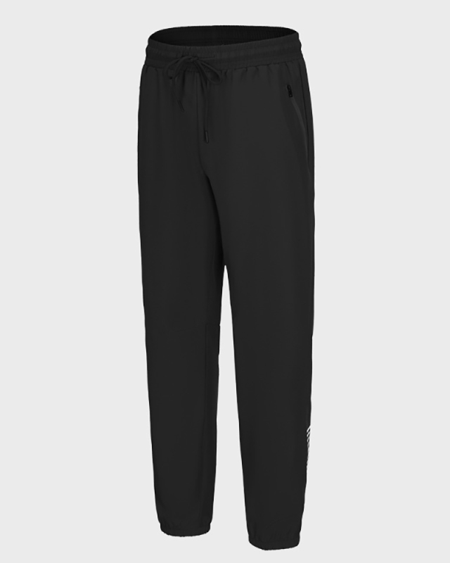Mens Summer Quick Drying Running Loose Drawsting Zippered Pocket Sports Jogger Black Gray M-4XL