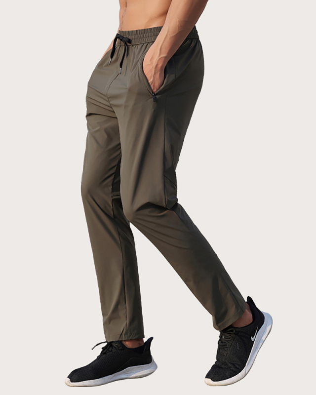 Men's Straight Quick Drying Casual Running Joggers Black Deep Gray Green M-4XL