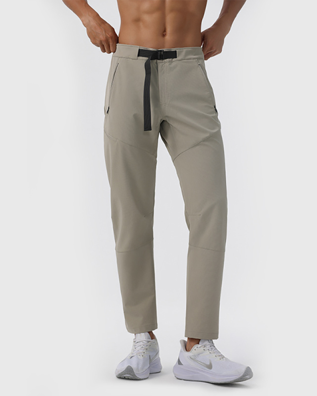 Men's Buckle Test Design Zippered Pocket Quick Drying Joggers Green Black Khaki M-5XL