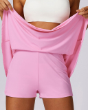 UPF50+ Fabric Cool Summer Sunscreen Long Sleeve Coat Quick Drying Running Tennis Skirts Two-Piece Set S-XL