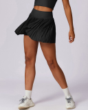 Fitness Side Pocket Lined Tennis Pleats Skirts Black White Blue Purple S-XL