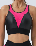 Hot Sale Patchwork Mesh Sports Bra Fitness Hips Lift 2 Piece Outfits Black Orange Pink Purple Green S-L