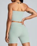 Strapless Removable Chest Pad Sports Vest Green Pink Yellow White Black S-XL