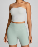 Strapless Removable Chest Pad Sports Vest Green Pink Yellow White Black S-XL