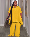 Solid Color Plus Size Women Two Piece Pant Set XL-5XL
