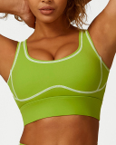 High Waist Colorblock Slim Line Hollow Out Sports Bra Shorts Pants S-L