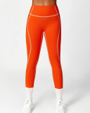 High Waist Colorblock Slim Line Hollow Out Sports Bra Shorts Pants S-L