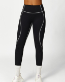 High Waist Colorblock Slim Line Hollow Out Sports Bra Shorts Pants S-L