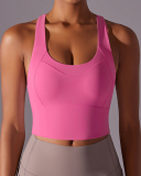 Women Running U Neck Criss Cross Yoga Vest S-XL