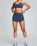 Women Quick Drying Criss Cross Back Hips Lift Sports Yoga Two-piece Sets S-XL
