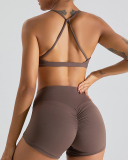 Women Quick Drying Criss Cross Back Hips Lift Sports Yoga Two-piece Sets S-XL