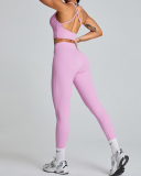 Summer Slim Sports High Waist Pants Yoga Two-piece Set S-XL