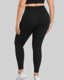 Women Solid Color High Waist Good Elastic Plus Size Leggings Blue Black Pink XL-4XL