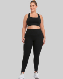 Women Solid Color High Waist Good Elastic Plus Size Leggings Blue Black Pink XL-4XL
