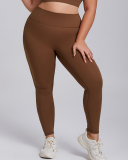 Women Breathable Slim Waist Plus Size Yoga Leggings Pants Purple Blue Brown Black XL-3XL