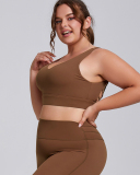 Charming V Neck Criss Strappy Back Shockproof Plus Size Fitness Bra Purple Blue Brown Black XL-3XL