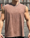 Outdoor Running Casual Men's Sports Fitness Vest Gray Coffee M-3XL