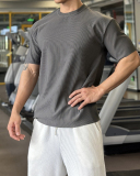 Men's O Neck Short Sleeve Solid Color Loose Sports T-shirt M-3XL
