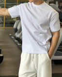 Men's O Neck Short Sleeve Solid Color Loose Sports T-shirt M-3XL