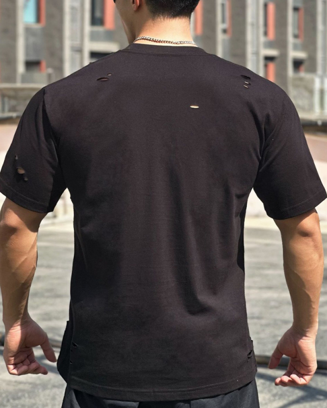 Active Wear Men's Hollow Out Short Sleeve T-shirt M-3XL