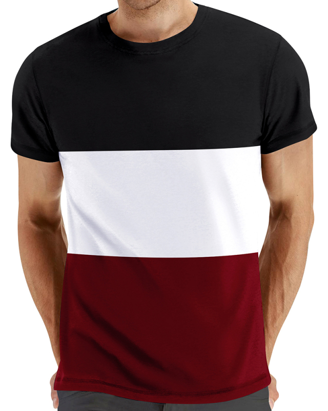 Summer Plus Size Colorblock Men's T-shirt S-2XL