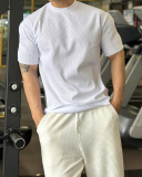 Men's O Neck Short Sleeve Solid Color Loose Sports T-shirt M-3XL