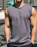 Sleeveless Men's Hole Sports Casual Summer Vest White Gray Black M-3XL