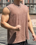 Outdoor Running Casual Men's Sports Fitness Vest Gray Coffee M-3XL