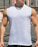 Sleeveless Men's Hole Sports Casual Summer Vest White Gray Black M-3XL