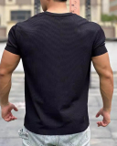 Men's O Neck Short Sleeve Solid Color Loose Sports T-shirt M-3XL