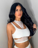 Casual Women Hollow Out Sexy Wrap Sleeveless Vest Black White Green Orange Yellow Pink S-XL