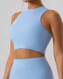 Women High Neck Breathable Outdoor Running Fitness Yoga Top Black Apricot Brown Blue Green S-XL