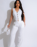 Offical Ladies Women New Summmer Two Piece Pant Set S-XXL